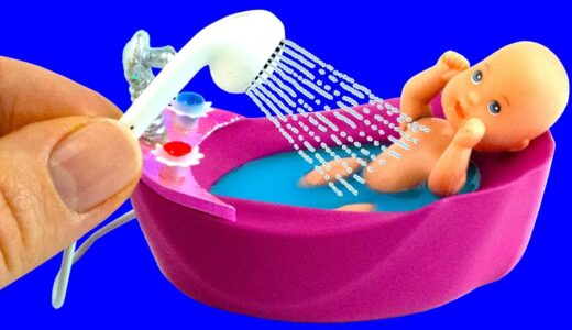 31 DIY Barbie Hacks and Crafts | Baby Bath Tub, Baby Chair, Trampoline, Baby Nest… and more!