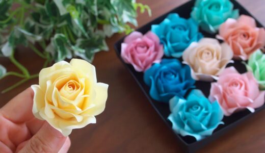 100均メモ用紙で作るバラの花の作り方 - DIY How to Make Paper Roses