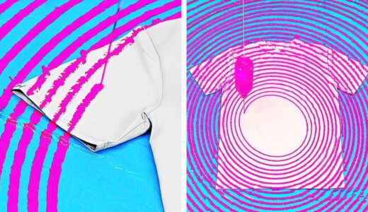すっごくオシャレな洋服のライフハック || DIYの便利なTシャツの装飾のアイデア