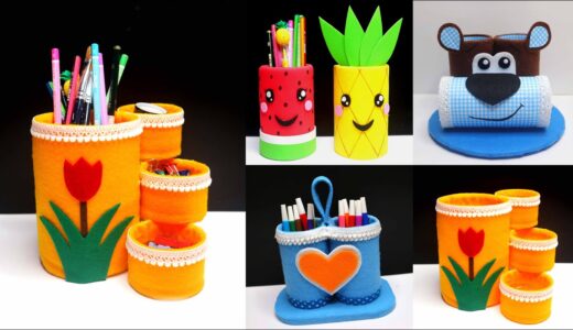 5 DIY Pencil / Pen Holder Ideas with Plastic Bottle | Best Out Of Waste | Tempat pensil barang bekas