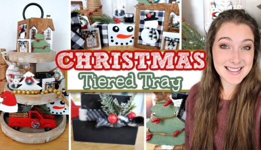 10 CHRISTMAS TIERED TRAY DIYS | DIY Christmas Decor Perfect For Your 3 Tiered Trays! | Farmhouse DIY