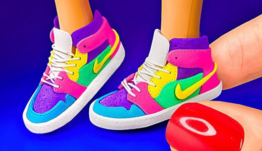 16 DIY Barbie life hacks: how to make Nike sneakers for dolls, Slime shoes and Phone