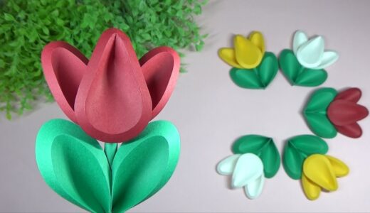 （ペーパーフラワー）春の花　かわいいチューリップの作り方【DIY】(Paper flower) Spring flower　pretty Tulips