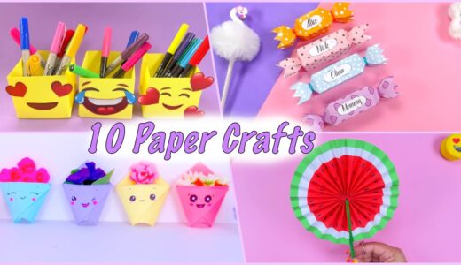 10 DIY PAPER CRAFTS - School Supplies, Gift Ideas, Room Decor and more...