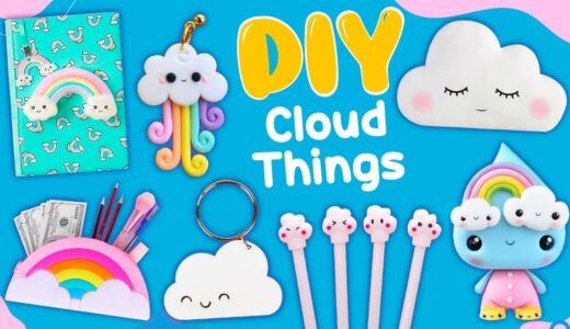 15 DIY Cloud Things – Handmade Crafts – Home Decoration, School Suppplies, Lamp Ideas and more…