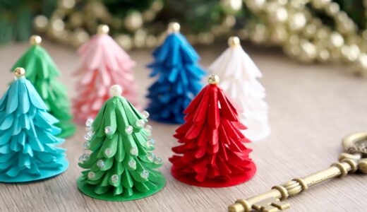 クラフトパンチで作るちっちゃくて可愛いクリスマスツリー - DIY How to Make Tiny Paper Christmas Tree / Tutorial