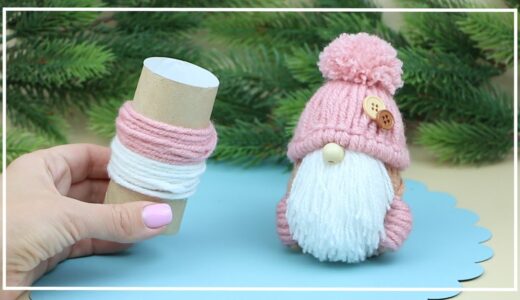 Удивительный Гномик из Ниток и Втулки Своими Руками 🎄 Gnome of Yarn – Christmas decorations
