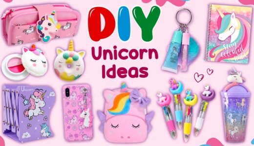 14 DIY – CUTE UNICORN IDEAS – Unicorn School Supplies – Room Decor and more…