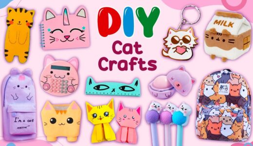 12 DIY CAT THEMED CRAFT IDEAS - Cat School Supplies - Create incredible cute things by yourself!