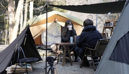 【デュオキャンプ】歴２年DIYも楽しむ冬キャンプスタイル🏕お洒落キャンプテーブル