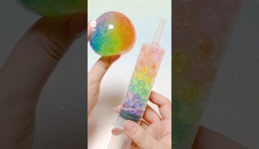 🐸개구리알🌈무지개 풍선🎈만들기 역재생⏪ - Reverse Rainbow Tape Balloon DIY with Orbeez and Nano Tape#밍투데이#테이프풍선