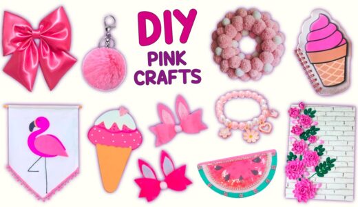 10 DIY PINK CRAFTS – HAIR PINS – SCHOOL SUPPLIES – CUTE ROOM DECORS and more… #pink