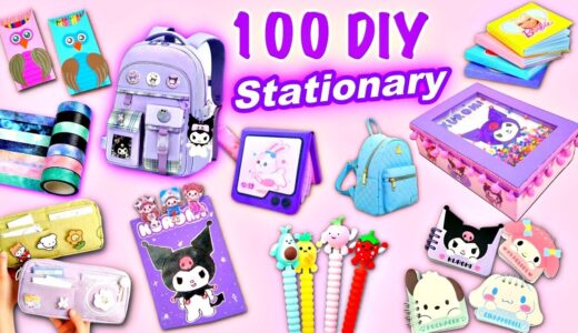 100 DIY STATIONERY IDEAS - Back To School Hacks and Crafts