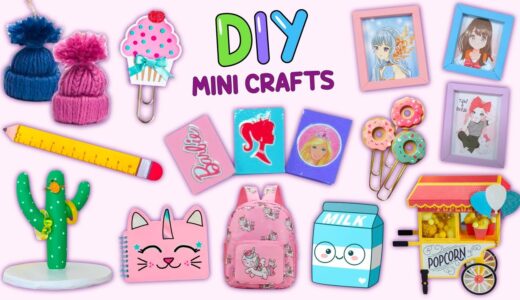 12 DIY MINI CRAFTS - School Supplies - Paper Crafts - Keychain and more...