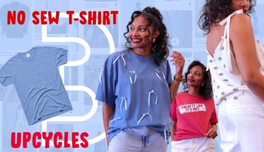 3 New Easy No Sew T-shirt Upcycles! | DIY clothes remake thrift flip
